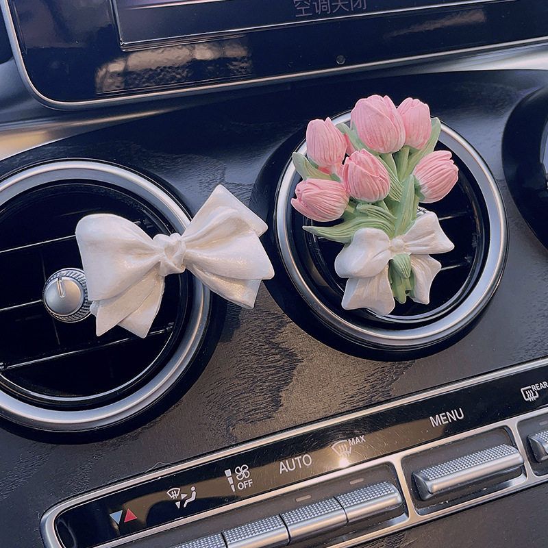 Butterfly Tulip Car Fragrance Diffuser Stone High-End Flower Car Air Vent Decoration Interior Ornament