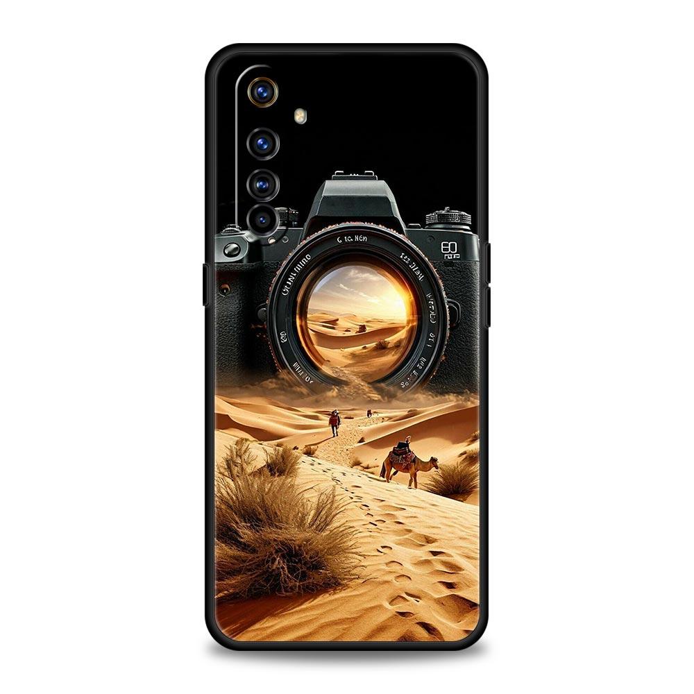Retro Camera Case For Realme C67 C63 C55 C53 C35 C25 C21 GT 2 3 5 6 10 11 12 13 Pro Plus 5G Soft TPU Phone Cover Fundas Capa Bag