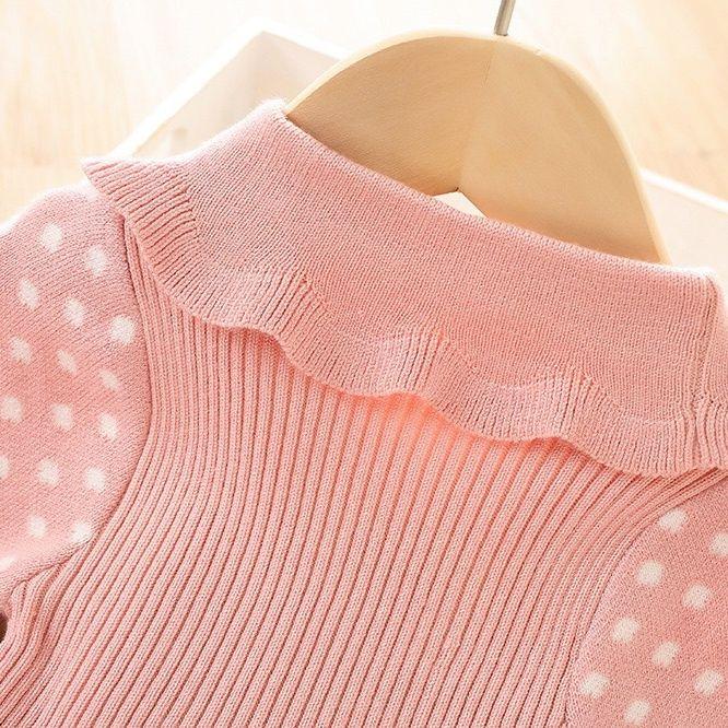 Jarní Dívčí Pletení Dlouhé Rukávy Splétání Šaty Podzimní Nová Dívka Dětská Mašle Módní Šaty Vánoční Oblečení
