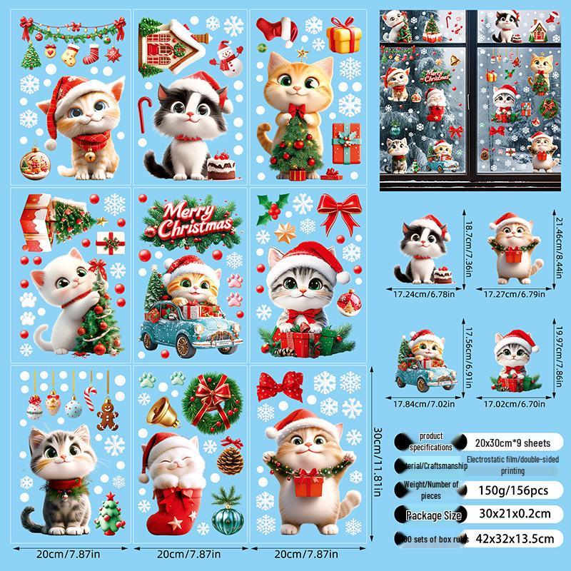 3D Weihnachts-Schnee-Bär Fensteraufkleber - Niedliche Eis- und Schnee-Bär Aufkleber für Glas