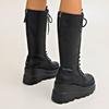 Lace-up Platform No Knee Boots  Autumn Round Toe Non-Slip High Heel High Cycling Boots