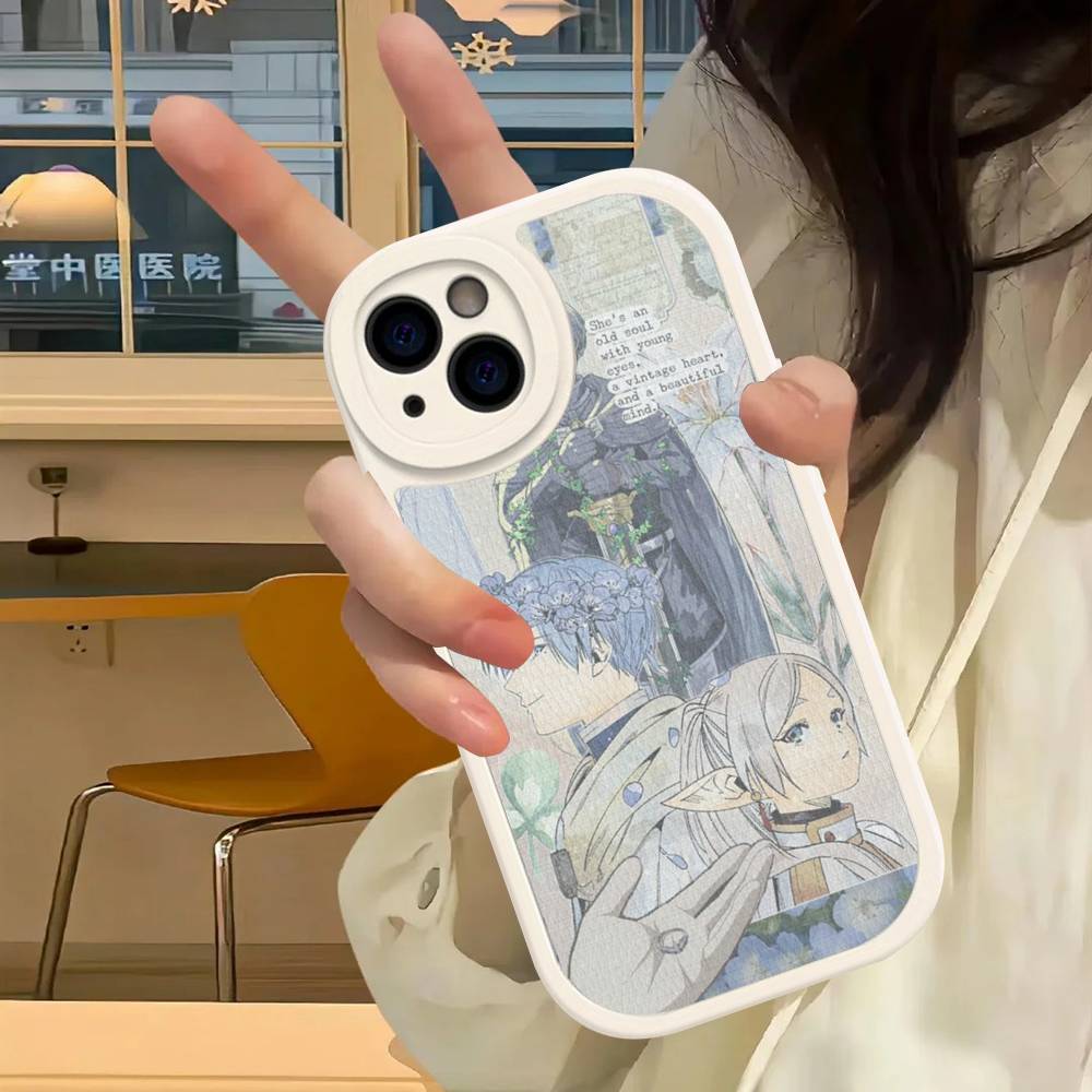 Popular Anime Frieren Beyond Journeys End 1 2 Leather Phone Case For IPhone 15 14 13 Pro Max 12 11 16 Plus Phone Cover