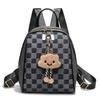 Stylish Plaid Pattern Backpack Large Capacity Lightweight Pu Material For Students
