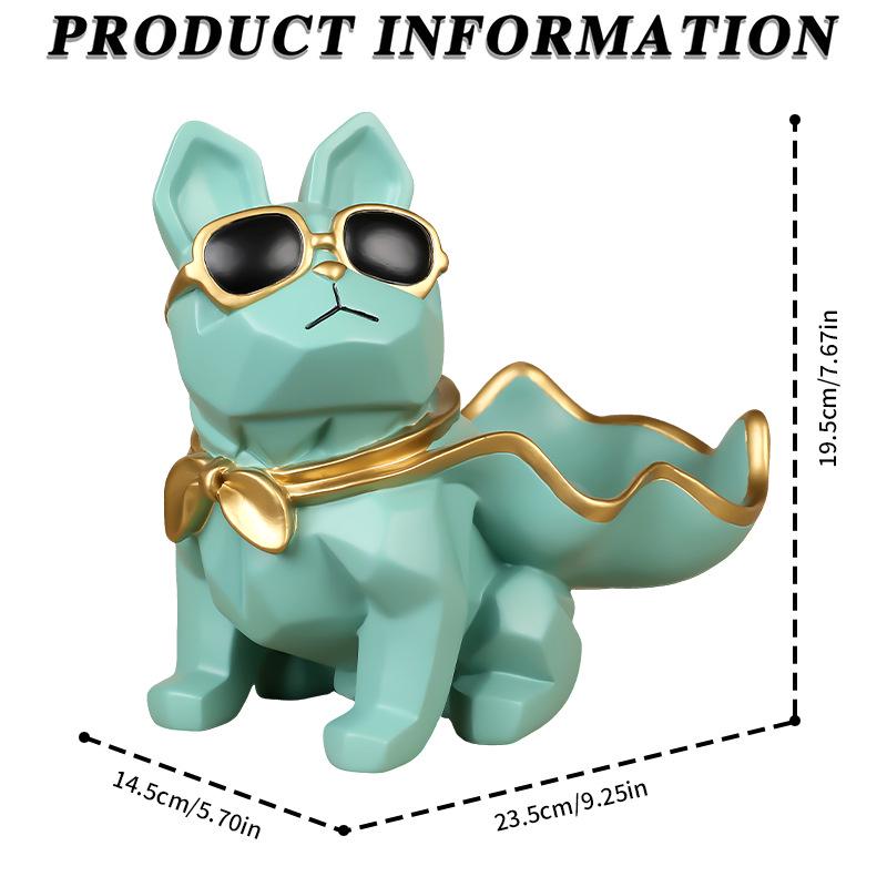 Resin Dog Figurine Basket - Home Decoration Ornament (Poodle, Myna, Bulldog)
