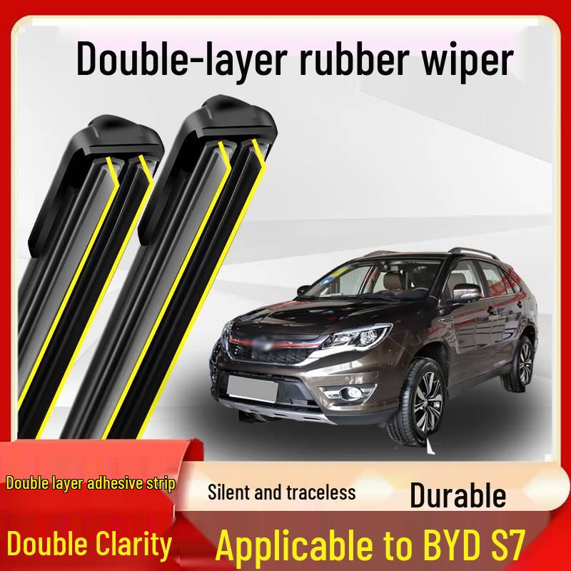 Original Double-Layer Rubber Wiper Strip for 2017 BYD S7 - Silent, Boneless Design