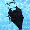 Mote Kvinner Sexy Badedrakt Ryggløs Black Hollow Out Badedrakt Badetøy Bikini