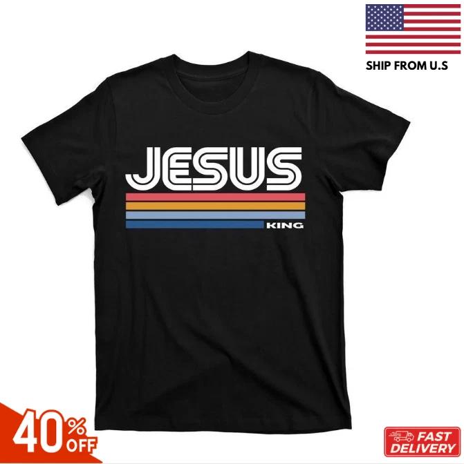 New Retro Jesus King T- Shirt Cotton Menswear reprint sale 40% off hot item sale XL