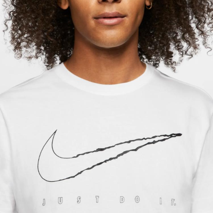 Nike Dri-FIT Logo Print Round Neck Short Sleeve T-Shirt Men Tops White CT6474-100