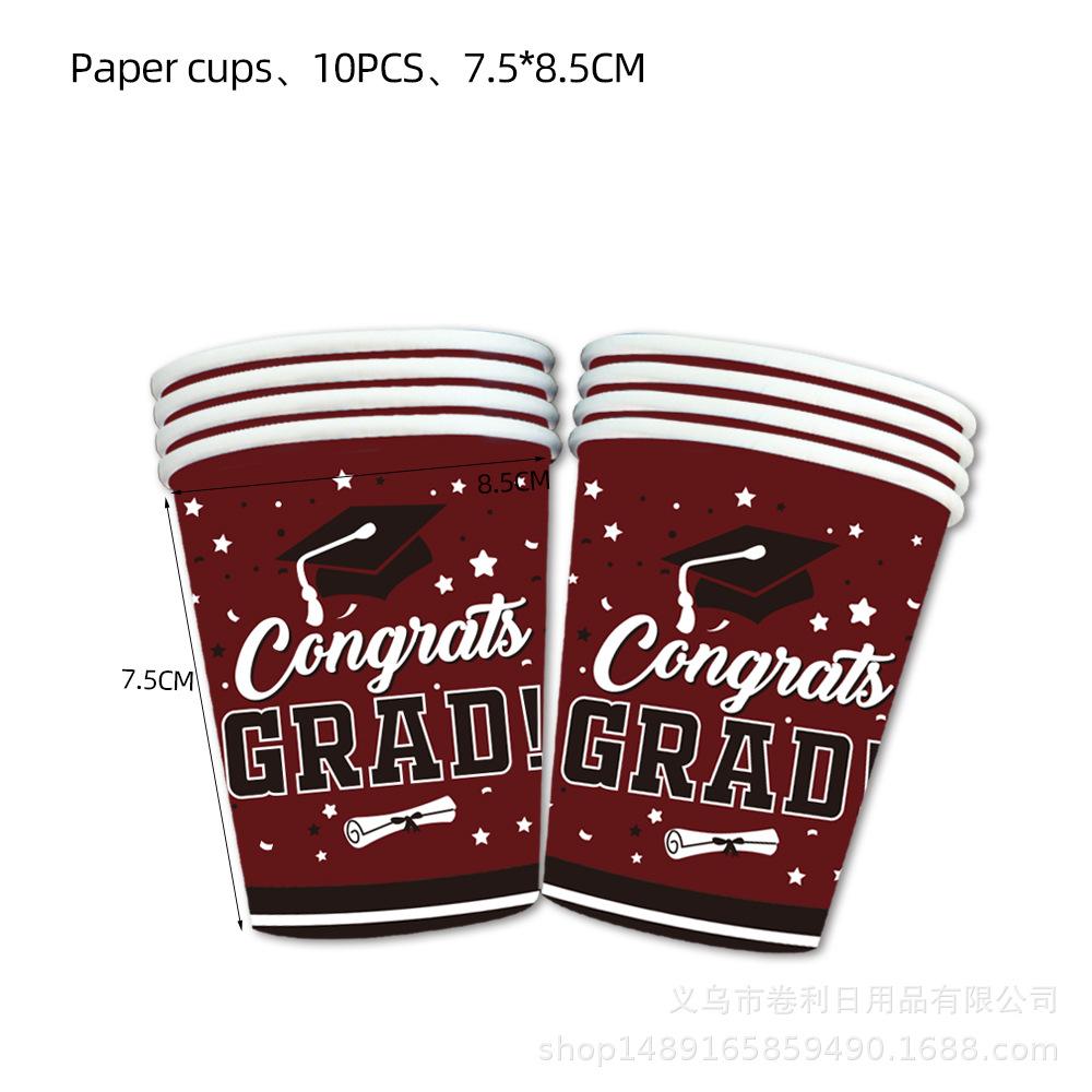 Red And Black Graduation Season Party Supplies Graduation Season Party Decoration Banner Flag Photo Props Party Tableware