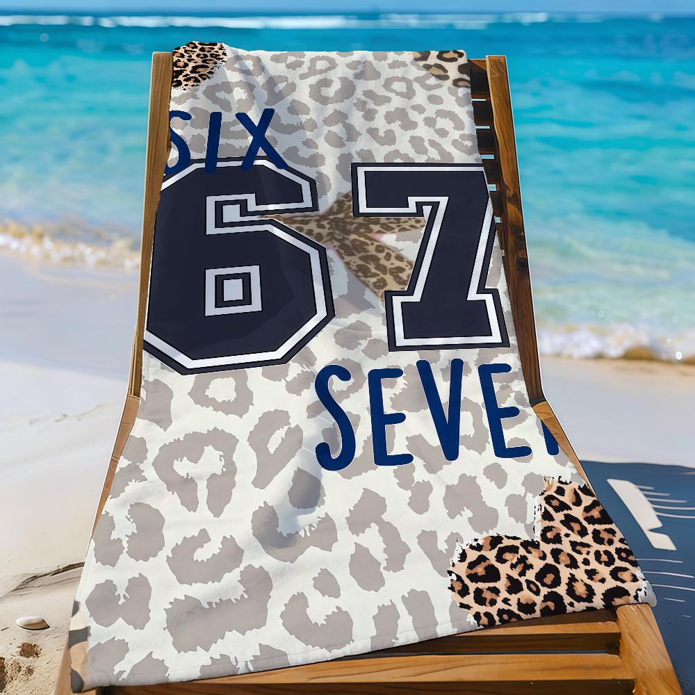 Funny Six Seven 67 Towel Sports Quick Dry Travel Camping Gear Sandproof Soft Light Large Beach Towel