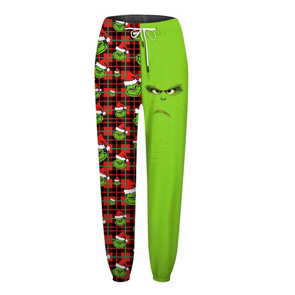 Women's Fashion Christmas Loose Drawstring Waist Solid Color Casual Sweatpants Pants