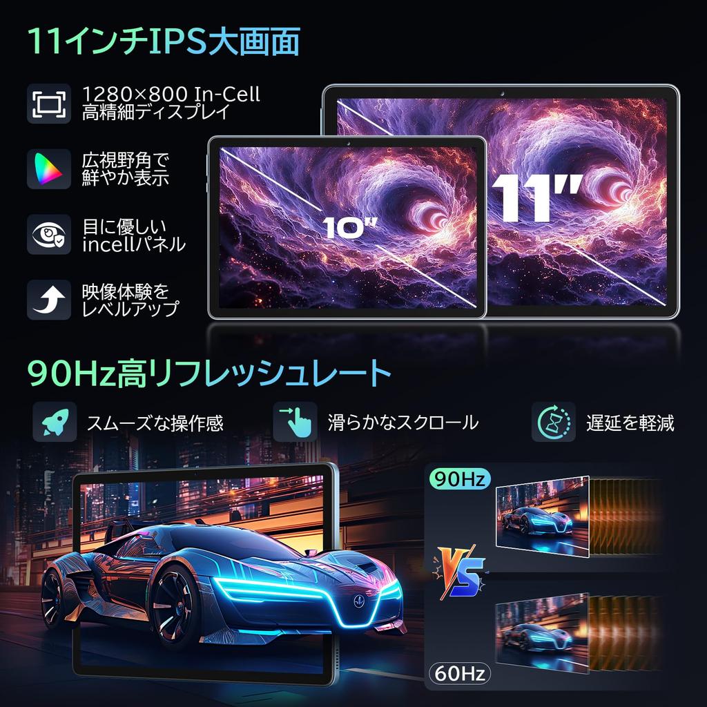 MENTUME Android 16 Large Gemini Widevine Face Wireless FM PD18W Fast 8800mAh Large Japanese Specification Blue Tablet, 11-inch Screen, Wi-Fi Model,