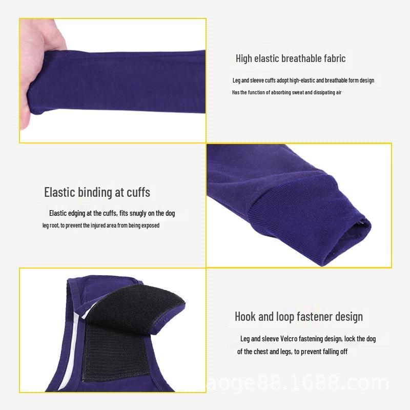Dog Recovery Anti-Lick Sleeves: Post-Surgery, Bacteria & Insect Bite Protection for Pets