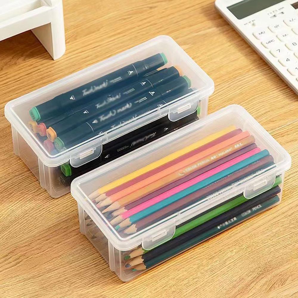 Transparent Pencil Case Box Pencil Box Multi-function Stationery Organizer School Supplies For Office Pen Box Kits Sacs Pen Case