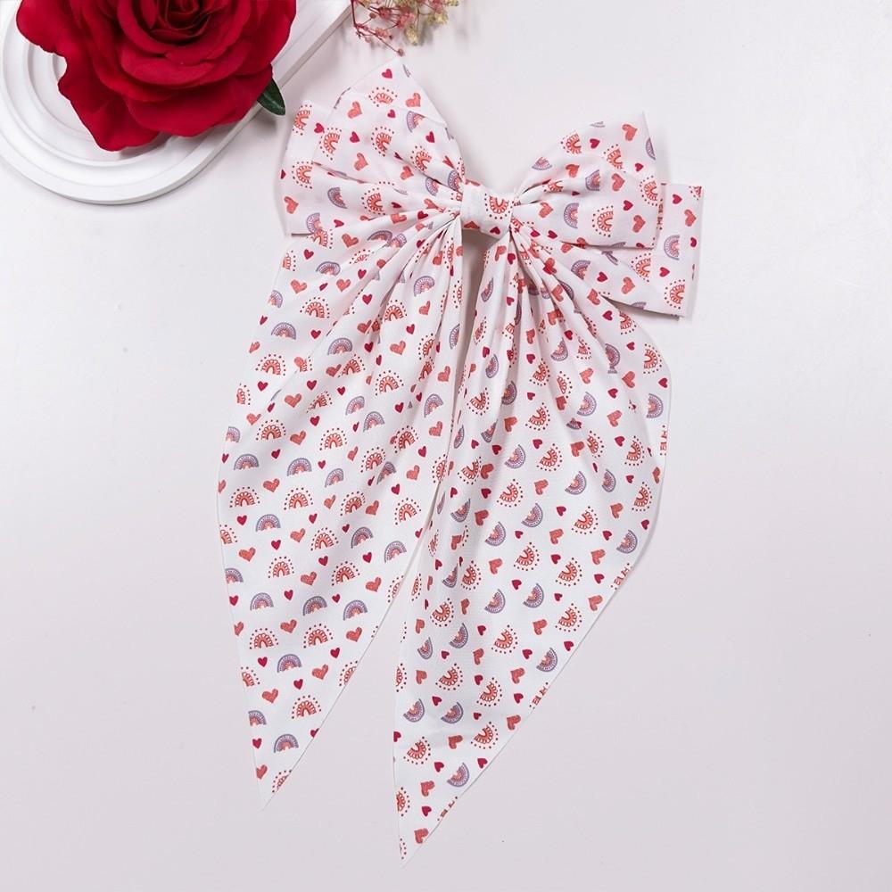 Fashion Sweet Hair Clips Big Bows Spring Clip Hairpins Half-Up Hairstyles Heart Shape Hair Barrettes Valentines Day Gift
