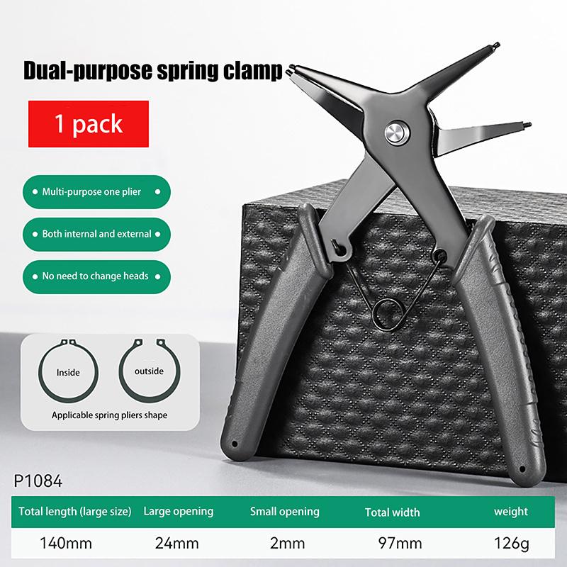 

Плоскогубцы для стопорных колец Многофункциональный обжимной инструмент Съемник внутренних и внешних колец Ручной инструмент для стопорных колец 1pc серый