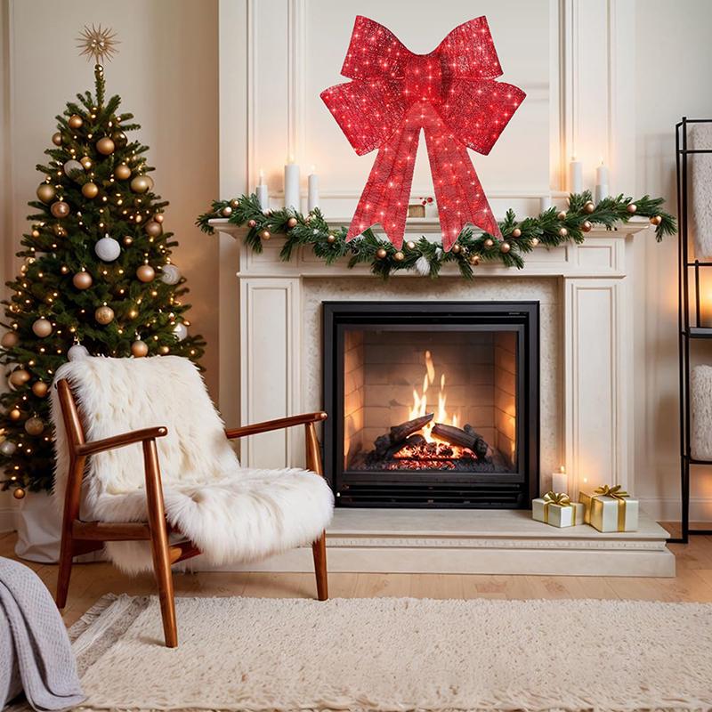 Christmas Decorations, Christmas Bow Decoration, Large Christmas Bows Outdoor, Christmas Bows Comes With Adhesive Backing