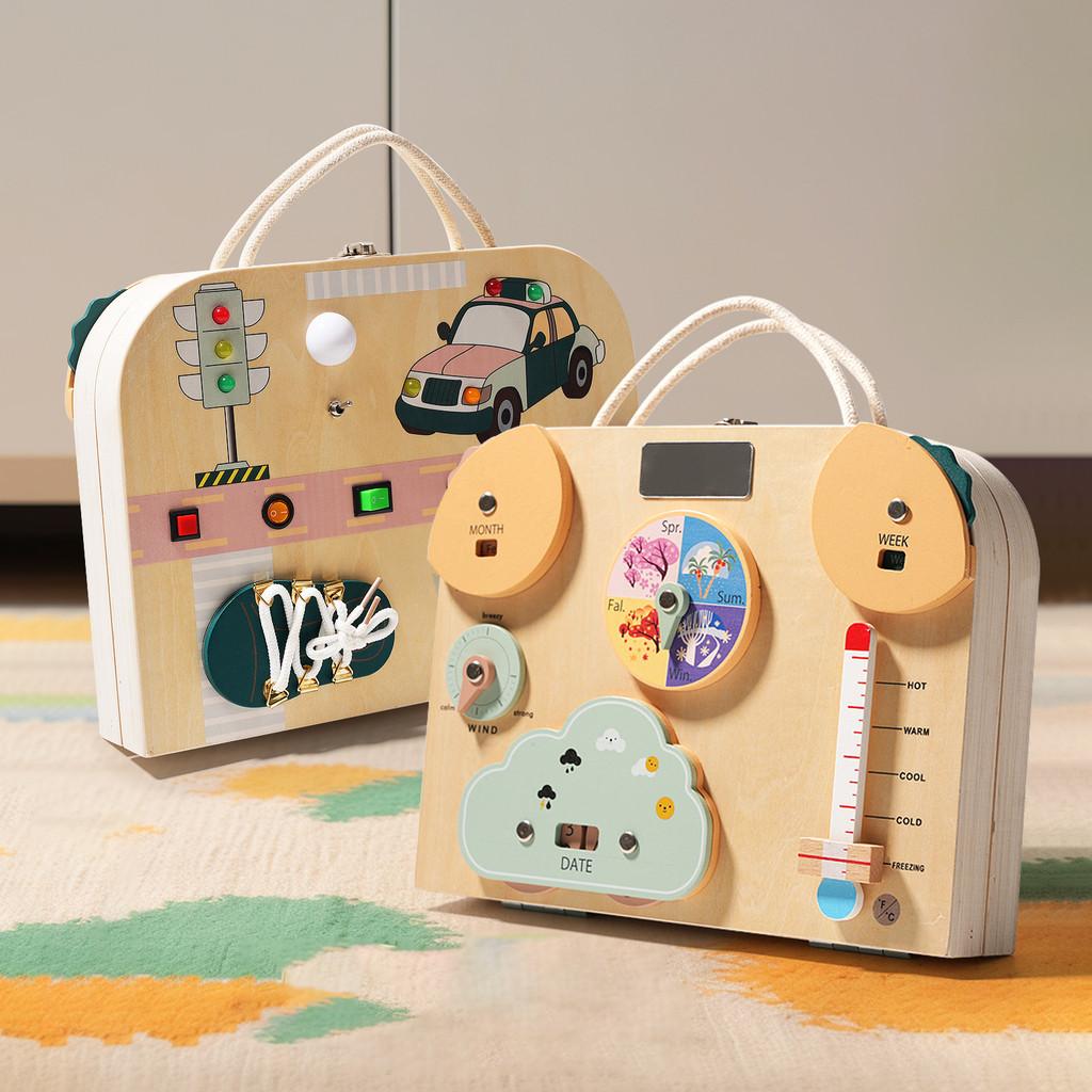 Early Learning Led Busy Board With Wooden Material And Interactive Switch For Preschool Kids