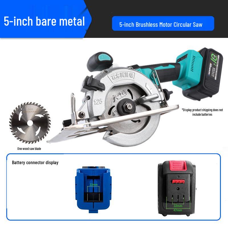 Rechargeable 5-Inch Circular Saw: Handheld Electric Saw for Wood, Marble Cutting - Multifunctional and Portable