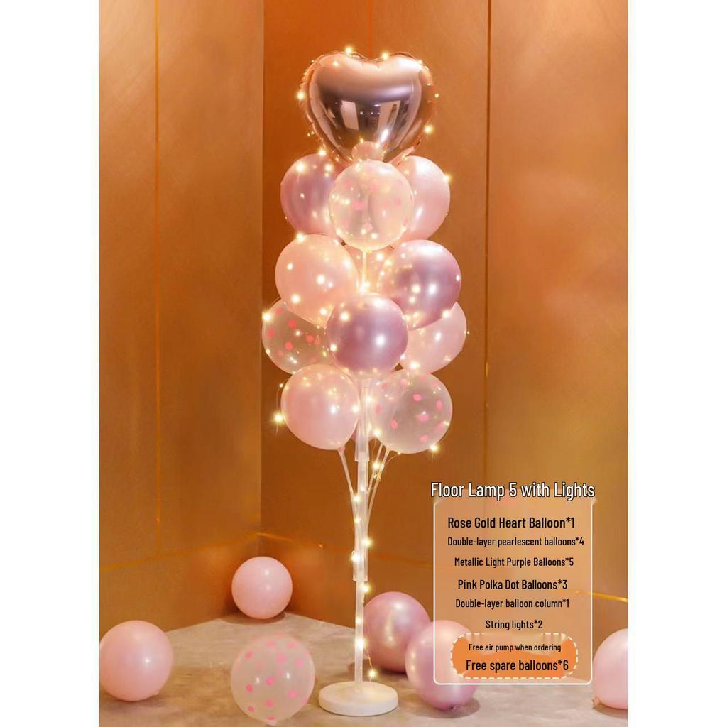 Alla hjärtans dag Ballongpelardekoration för fester: Idealisk för bröllop, födelsedagar och evenemang. Perfekt för en romantisk atmosfär.