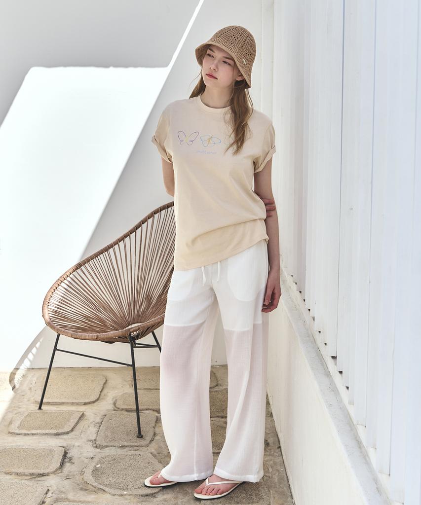 Deuloupisumeon Summer Punching Crochet Bucket Hat [D.Beige]
