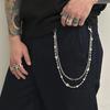 Exquisite Luxury Cross Pendant Imitation Pearl Pants Chain For Men Punk Trousers Chain Hip Hop Jeans Chain Clothing Accessories
