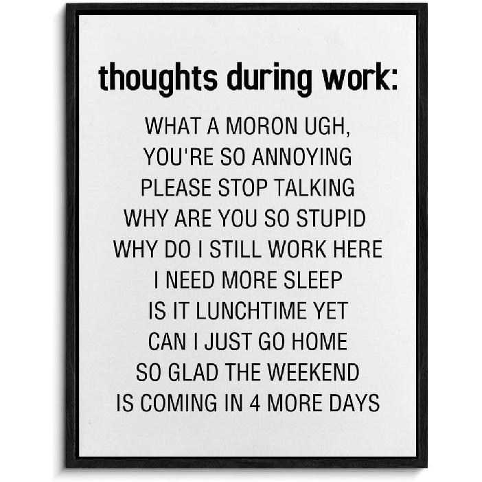 Funny Office Framed Canvas Wall Art Panic at the Desk-O Poster Print Wall Decor Mental Health Minimalist Painting Home Office Bedroom Decoration