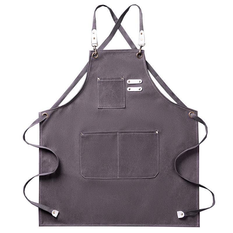 Thickened Canvas All-Cotton Apron for Cooking, Gardening, and Nail Art