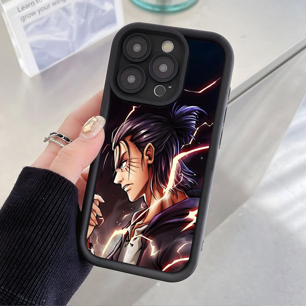 AOT Eren Yeager Verdickte TPU Handyhülle für iPhone 17 16 15 14 13 12 11 Air Pro Max Plus Bunte Hülle