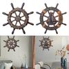Boat Rudder Wall Art Decor,Decorative Nautical Wheel Prop Wooden Ship Steering Sculpture