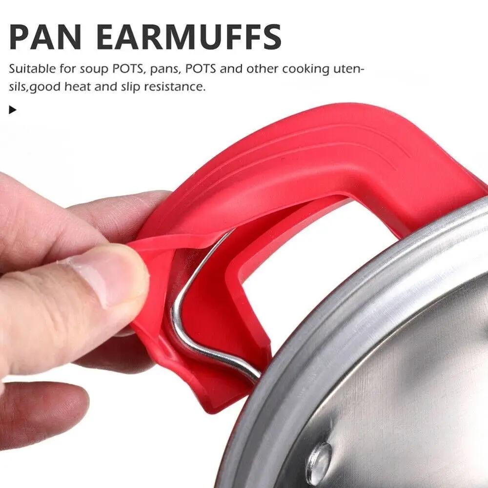 Anti-Scald Non Stick For Frying Cast Iron Skillet Pan Pot Handle Protectors Silicone Lid Pot Handle Cover Insulation Clips