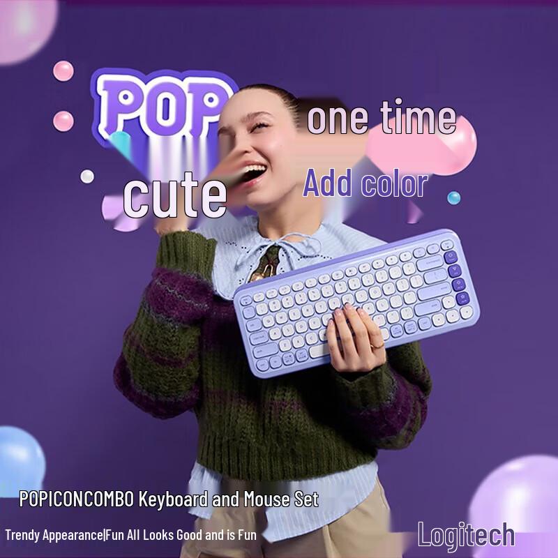 Logitech G POP ICON COMBO Wireless Keyboard and Mouse Set