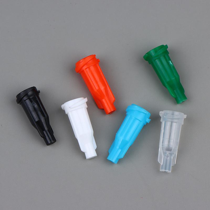 100Pcs Syringes Tip Caps Luer Lock Tapered Tips Covers Dispensing Needles Tip Cap Multi-Color Spiral Mouth Syringes Plug