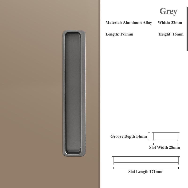 Modern Minimalist Embedded Grooved Sliding Door Handle Concealed Extended Cabinet Handle Wardrobe Closet Furniture Drawer Pulls