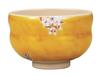 Kutani Ware Iwataya Matcha Bowl, Yoshidaya Mountain Cherry Blossom and Bird Design, K9-872