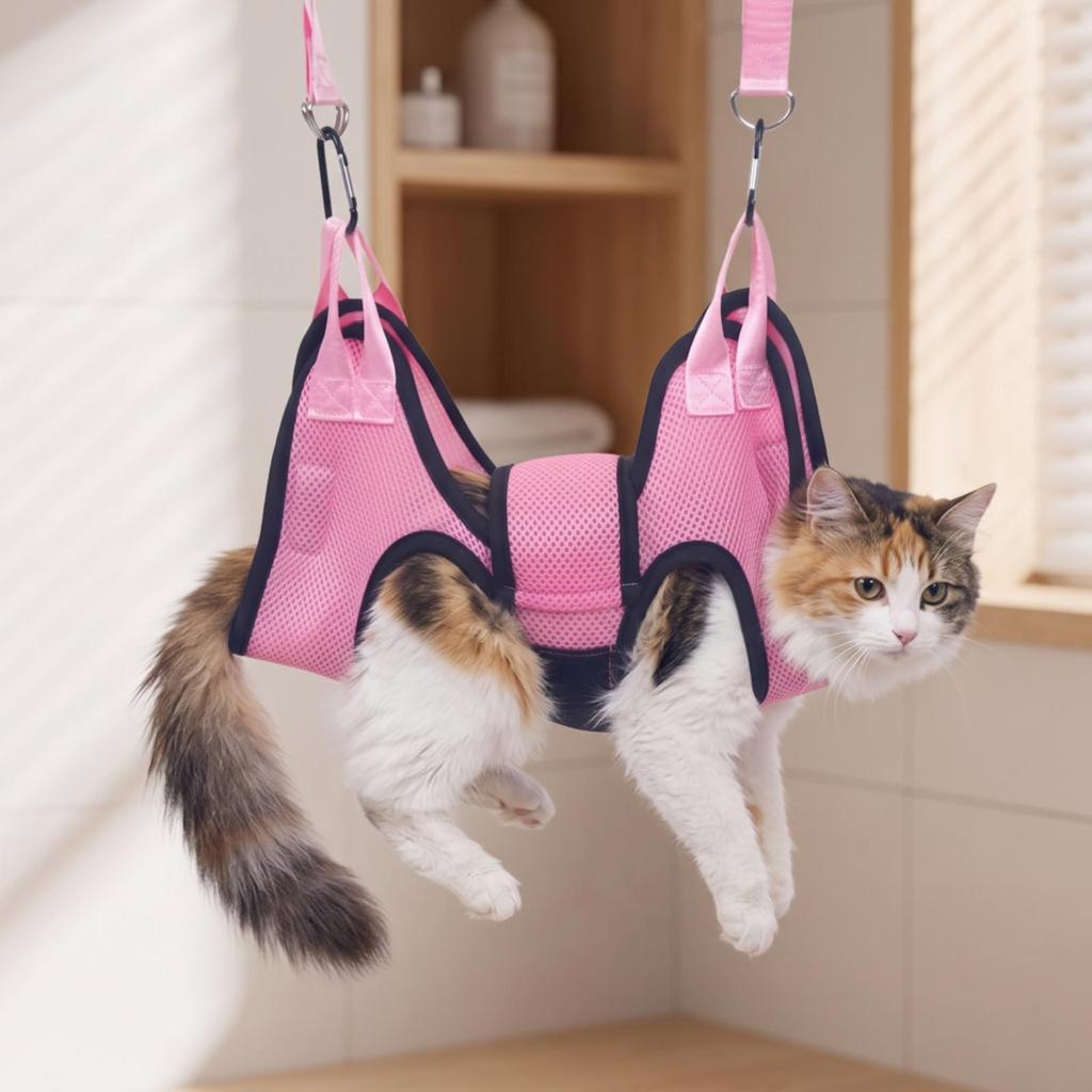 Dog Grooming Support | Breathable Mesh Fabric, Pet Harness with Straps,