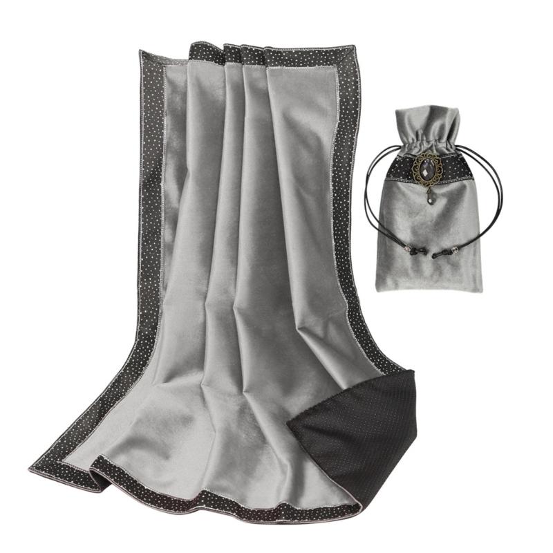 Square Divinations Tapestry Thick Nonslip Astrologys Tablecloth Tarots Card Tablecloth Table Cloth with Drawstring Bag