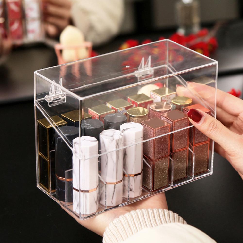 1PC Makeup Lipstick Case Makeup Organizer Storage Box Lipstick Display Stand Holder Jewelry Storage Box