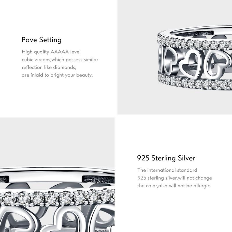 MODIAN Bagues en argent sterling 925 avec cœurs irréguliers, élégantes et tendance, style vintage, pour femmes, bijoux raffinés