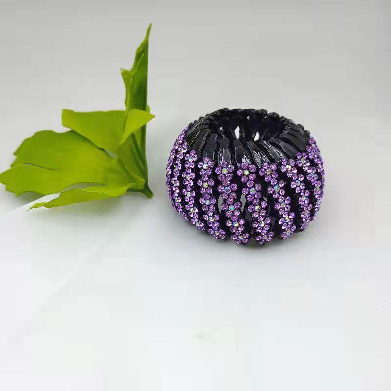 "Elegant Rhinestone Hair Clip & Ponytail Holder - Bird's Nest Design"