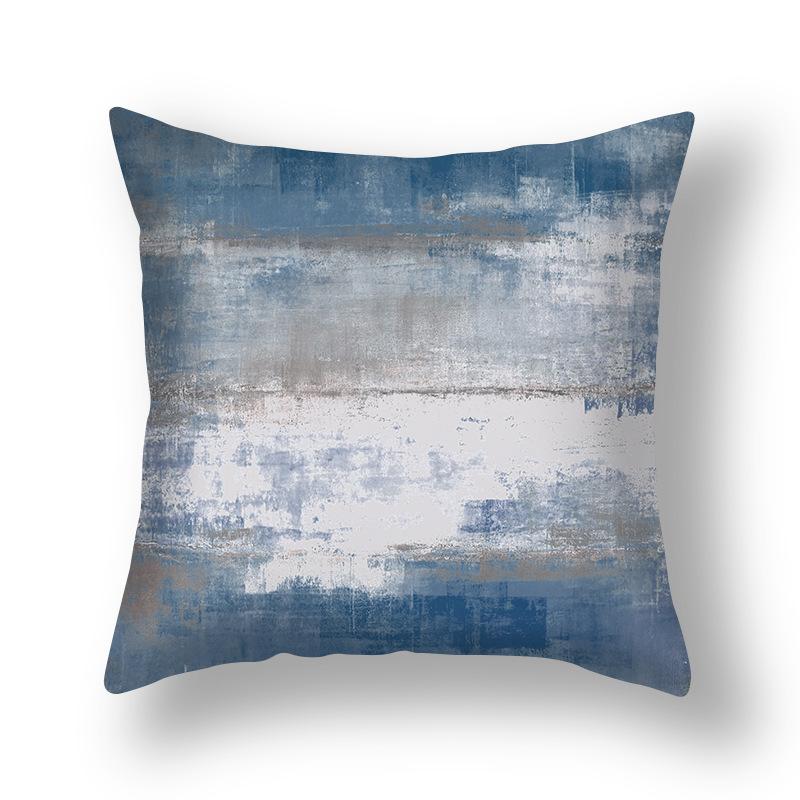 Ins Style Contrast Color Pillow Cover Polyester Printing Simple Versatile Sofa Pillow Living Room Decoration Chair Cushion