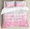 Watercolor Sakura Pink Flower Duvet Cover Bed Bedding Set Home Textile Quilt Cover Pillowcases Bedroom Bedding Set No Sheet