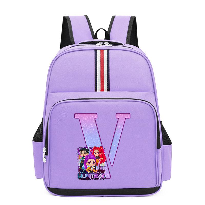 Anime Cartoon 26 Letters Lightweight Children'S Backpack Large Capacity School Trend School Bag For Primary And Secondary School Students