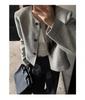 2025 Spring/Autumn French Style Retro Striped Jacket, Round Neck, Single-Breasted, Loose Fit.