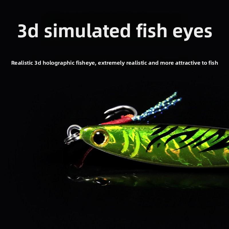 Big Plum Shark Lure Double Hook Long-Throwing Iron Plate Lure Gold-Plated Sequin Bass Pike Artificial Hard Bait