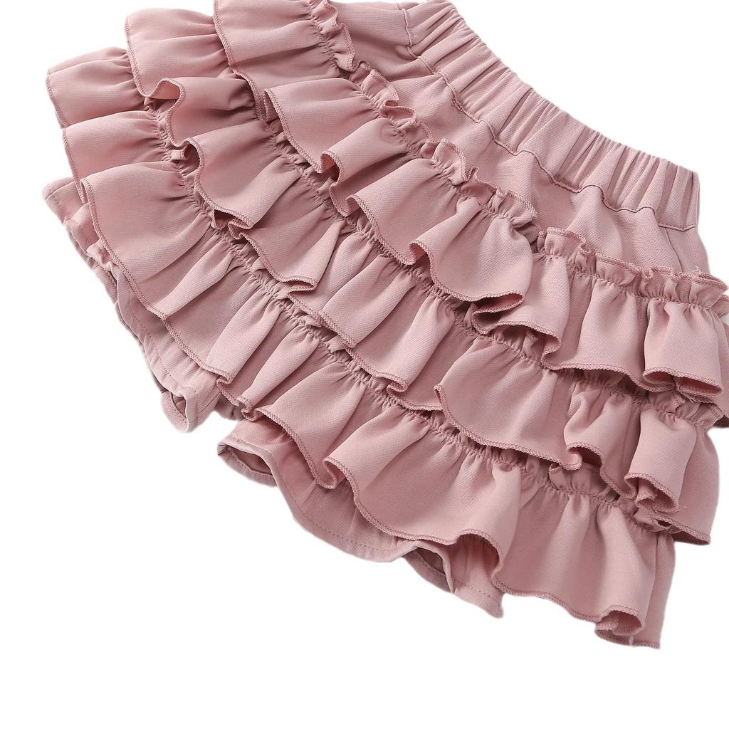 Letní dívčí krátká vrstvená sukně Móda pro školní mládež, pro děti skládaná sukně s vysokým pasem, taneční sukně pro děti 10 12 let