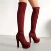 Women's high-heeled boots, sexy European and American style autumn and winter new waterproof table, fine-heeled large-size knee boots