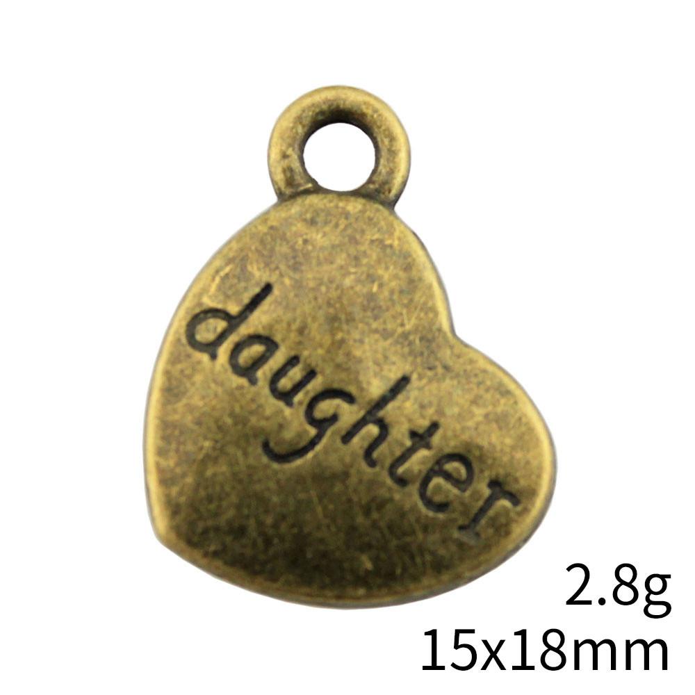 Gifts For Women Charms Bulk Family Member Heart Tags Charms Pendant Souvenir Male Pendant