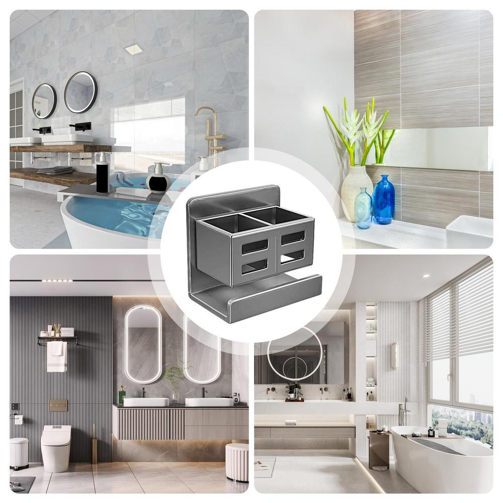 No Drill Shower Shelves Floating Bathroom Shelves Wall-Mounted Bathroom Shelves Over Toilet Floating Bathroom Shelves For Inside