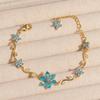 Luxury Colorful Zircon Flower Bracelets For Women Girls Korean Sweet Gold Crystal Adjustable Bracelet Jewelry Gift